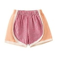 thumbnail image 1 of FINALGANG Girl Lovely Shorts Plaid Print Patchwork Loose Fit Yoga Beach Shorts Elastic Waistband Cotton Bottom Relaxed Fit Soft Daily Wear, 1 of 9