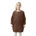 thumbnail image 1 of FINALGANG Girl's Bib Apron Kids Solid Color Bib Apron With Pockets Waterproof Long Sleeve Work Apron For Baking Painting Leisure Top, 1 of 9