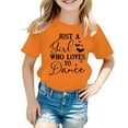 thumbnail image 1 of FINALGANG Girl's T-Shirt Kids Letter Cute Prints Graphic Tees Short Sleeve Crewneck Loose Fit Tee Shirt For Summer Casual Daily Outdoor Activities Cozy Top, 1 of 5