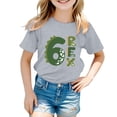 thumbnail image 1 of FINALGANG Girls 6Th Birthday Dinosaur Rex Print Short Sleeve TShirt Crew Neck Casual Party Tee For Kids Daily Wear Versatile Top, 1 of 4