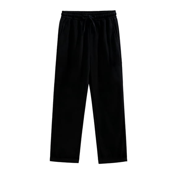 FINALGANG Girls Athletic Pants Straight Leg Solid Color Joggers Loose Fit Casual Stretchy Sweatoants For Teen Youth Casual Daily Wear Black 15-16 years