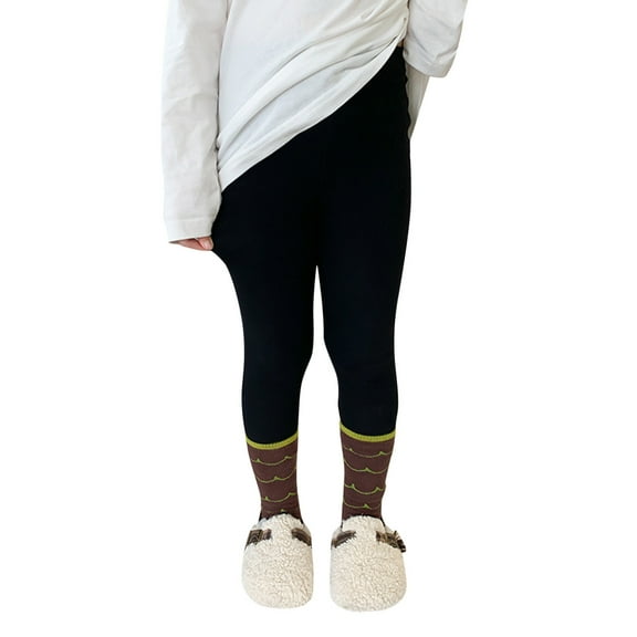FINALGANG Girls Boys Kids Autumn Spring Solid Color Leggings Elastic Waisted Stretchy Warm Pants For Cold Outdoor Daily Wear Leisure Bottoms