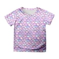 thumbnail image 1 of FINALGANG Girls Boys Kids Fish Scale Print TShirts CrewNeck Short Sleeve Cartoon Graphic Lightweight Casual Tees For Playtime Daily Wear Cozy Top, 1 of 4