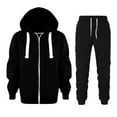 thumbnail image 1 of FINALGANG Girls Boys Outfit Unisex Kids 2 Piece Tracksuit Long Sleeve Zipper Front Coat With Drawstring Hood Elastic Waisted Drawstring Joggers Set For Outdoor Activities, 1 of 7
