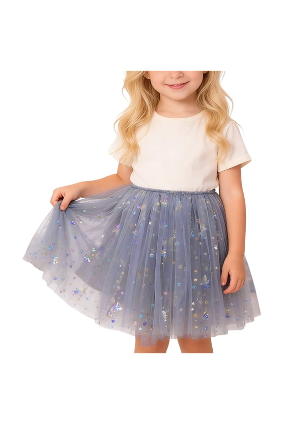 Girls Carnival Skirt Kids Colorful Star Pattern Tutu Skirt Multi Layer Tulle Elastic Waist Dance Skirt For Party Holiday Daily Wear Lovely Bottoms