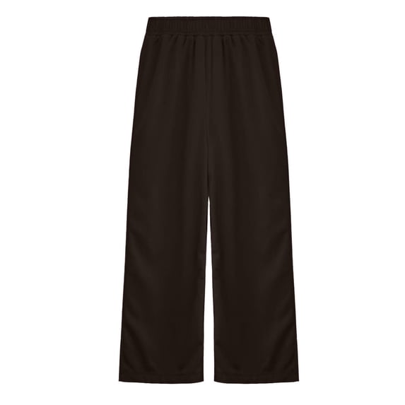 FINALGANG Girls Casual Pants Kids Solid Color Wide Leg Sweatpants Elastic Waistband Loose Fit Trousers For Daily Outdoor Activities Black 5-6 Years