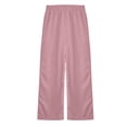 thumbnail image 1 of FINALGANG Girls Casual Pants Kids Solid Color Wide Leg Sweatpants Elastic Waistband Loose Fit Trousers For Daily Outdoor Activities Pink 11-12 Years, 1 of 5