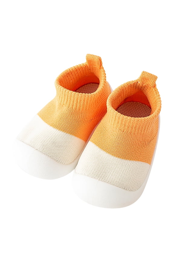 Girls Crawling Shoes Baby Color Block Step In Sock Shoes Mesh Breathable Adjustable Fit Lightweight Shoes For Daily Indoor Outdoor Wear Soft Footwear