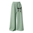 thumbnail image 1 of FINALGANG Girls Kids Bow Prints SweatPants Elastic Waisted Drawstring Loose Fit Wide Leg Trousers For Casual Daily Wear Fashionable Bottoms, 1 of 7
