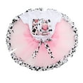 thumbnail image 1 of FINALGANG Girls Kids Crew Neck Short Sleeve Happy Birthday Cow Print T Shirt Cow Print Tulle Tutu Skirt Set For Birthday Party Daily Wear Soft Outfit, 1 of 4