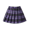 thumbnail image 1 of FINALGANG Girls Kids Elastic High Waist Plaid Check Pattern Uniform Pleated A Line Casual School Mini Skirt For Child Soft Skirt 3-4 Years, 1 of 5
