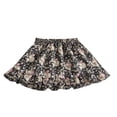 thumbnail image 1 of FINALGANG Girls Kids Floral Print Balloon Skirt Elastic Waist Ruffled Layered Soft Casual Princess Party Skirt For Summer Daily Wear Black1 4-5 Years, 1 of 3