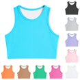 thumbnail image 1 of FINALGANG Girls Kids Round Neck Sleeveless Solid Breathable Mesh Quick Dry Regular Fit Athletic Sports Tank Top For Daily Workout Running Fitness Summer Daily Wear Stylish Top Sky Blue 8-10 Years, 1 of 4