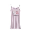 thumbnail image 1 of FINALGANG Girls Kids Satin Spaghetti Strap Nightdress Lightweight Sleeveless Loose Fit Bunny Prints Homewear Dress For Daily Home Relaxation Classic Outfits, 1 of 3