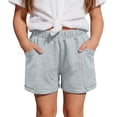 thumbnail image 1 of FINALGANG Girls Kids Solid Colro Elastic Waist Casual Shorts With Pockets Lightweight Breathable Summer Shorts For Daily Playwear Beach Grey 10-11 Years, 1 of 5