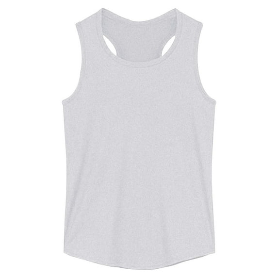 FINALGANG Girls Kids Summer Tank Tops Solid Color Stretchy Sleeveless Casual Breathable Loose Fit Top For Daily Outdoor Activities Grey 13-14 Years