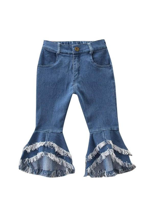 Girls' Pants Fringed Trendy Bottoms