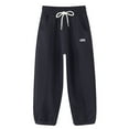 thumbnail image 1 of FINALGANG Girls' Pants Kids Letter Prints Tapered Leg Sweatpants Elastic Waisted Drawstring Loose Fit Sports Trousers For Casual Daily Outdoor Activities Trendy Bottoms, 1 of 5