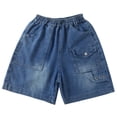 thumbnail image 1 of FINALGANG Girls' Pants Kids Summer Lightweight Washed Denim Capris Pants Elastic Waisted Loose Fit Jeans For Casual Daily Street Wear Leisure Bottoms, 1 of 9