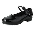 thumbnail image 1 of FINALGANG Girls Patent Leather Tap Dance Shoes Kids Solid Color Bow Ankle Strap Adjustable Fit Elegant Shoes For Dance Training Performance Wear Leisure Footwear, 1 of 3