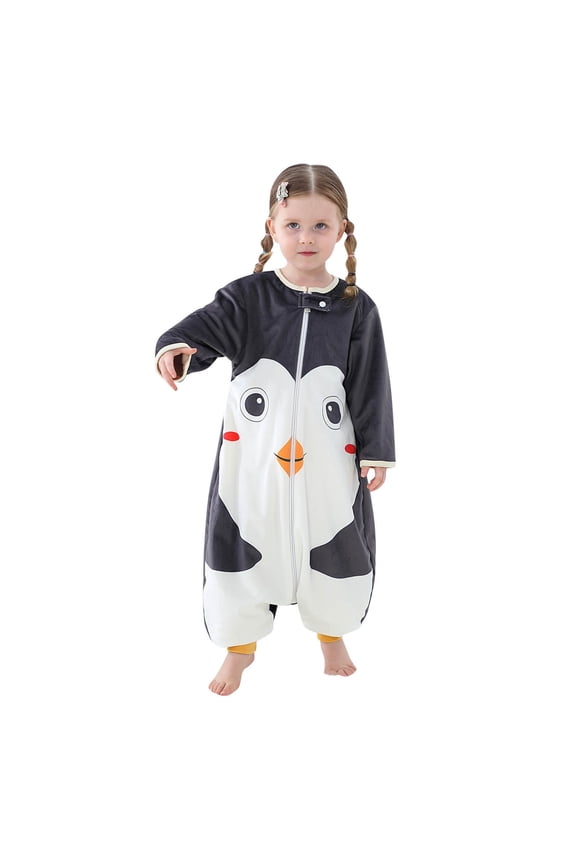 Girls Romper Kids Plush Warm Cartoon Owl Prints Jumpsuit Long Sleeve Crewneck Zipper Front Bodysuit For Casual Daily Wear Adorable Onesie