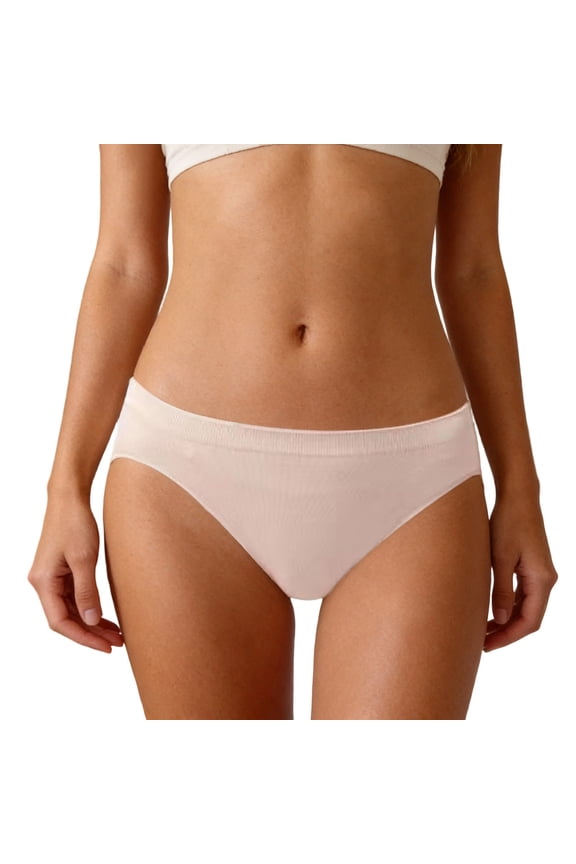 Girls Solid Color Seamless Briefs Elastic Waistband Breathable Comfortable Underwear For Casual Daily Wear Beige 5T/8C12