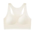 thumbnail image 1 of FINALGANG Girls Solid Color Seamless Sports Bra With Mesh Back Kids Teen Breathable Wireless Training Camisole For Active Wear Beige 16-18Years, 1 of 8