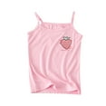 thumbnail image 1 of FINALGANG Girls Spaghetti Strap Cami Tank Top With Cute Strawberry Graphic Print Casual Slim Fit For Kids Summer Layering Daily Activities Trendy Top, 1 of 5