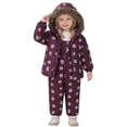 thumbnail image 1 of FINALGANG Girls Two Piece Outfit Leopard Print Long Sleeve Zipper Fuzzy Trim Hooded Coat Suspenders Pants Warm Set For Fall Winter Daily Wear Versatile Set, 1 of 6