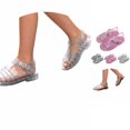 thumbnail image 1 of FINALGANG Kids Girls Adjustable Buckle Glitter Jelly Closed Toe Sandals Multi Strap Hollow Waterproof Lightweight Summer Beach Casual Sandals Casual Shoes 2.5-3 Years, 1 of 8