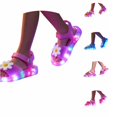 thumbnail image 1 of FINALGANG Kids Girls Adjustable Button Strap Flower Decor Light Up Open Toe Sandals LED Luminous Thick Sole Waterproof Summer Holiday Casual Sandals Classic Shoes 5.5-6 Years, 1 of 6