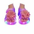 thumbnail image 1 of FINALGANG Kids Girls Adjustable Hook And Loop Flower Cherry Rhinestone Light Up Sandals Transparent LED Thick Sole Summer Glowing Casual Sandals Stylish Shoes 5-5.5 Years, 1 of 9