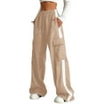 thumbnail image 1 of FINALGANG Kids Girls Casual SweatPants Contrast Trim Elastic Waist Drawstring Loose Fit Wide Trousers For Daily Outdoor Activities Trendy Bottoms, 1 of 7