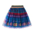 thumbnail image 1 of FINALGANG Kids Girls Tulle Skirt Colorful Cartoon Print Elastic Waistband With Contrast Trim Flared Tulle Skirt For Casual Daily Wear Cozy Bottoms, 1 of 6