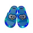 thumbnail image 1 of FINALGANG Kids Open Toe Single Strap Slide Slippers With 3D Cartoon Decor Colorful Light-Up Sole For Indoor Outdoor Summer Daily Wear Blue, 1 of 6