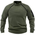 thumbnail image 1 of FINALGANG Men Autumn Sweatshirts Solid Color Patchwork Stand Collar Long Sleeve Pullover Outdoor Tactical Warm Top With Zippers Design Durable Soft Fabric, 1 of 2