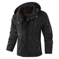 thumbnail image 1 of FINALGANG Men Casual Jackets Warm Windproof Long Sleeve Hooded Zip Up Sports Coat With Pockets Man Handsome Birthday Wedding Weekend Jacket,Black,M, 1 of 5