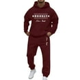 thumbnail image 1 of FINALGANG Men Hoodie Outfits Letter Printed Long Sleeve Hooded Sweatshirt Tops Sweatpants Set Mens Casual Indoor Outdoor Wear Travel Outfit,,M, 1 of 4
