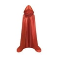 thumbnail image 1 of FINALGANG Men Robe Halloween Solid Color Sleeveless Hooded Satin Tops Mens Versatile Birthday Wedding Weekend Robes,Red,150/L, 1 of 4