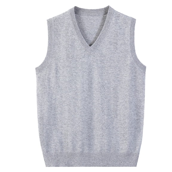 FINALGANG Men Sweater Vest Solid Color Sleeveless V Neck Knitted Vest Plain Pullover Tops Office Casual Daily Outdoor Wear Fashionable Knitwear