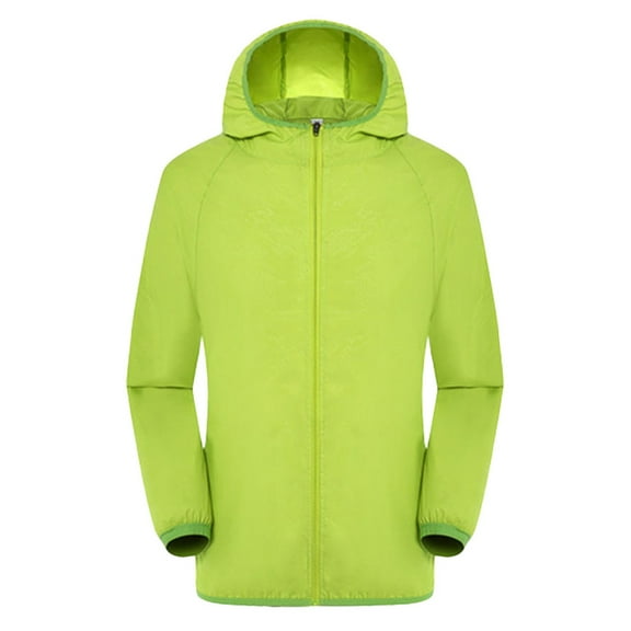 FINALGANG Men Versatile Jacket Solid Color Long Sleeve Hooded Full Zipper Sun Coat Uv Protection Cycling Hiking Shirt Comfort Clothes