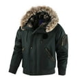 thumbnail image 1 of FINALGANG Men Winter Jacket Warm Windproof Thicken Long Sleeve Hooded Zip Up Parka Winter Coat With Pockets Man Breathable Climbing Hiking Camping Cycling Jacket,Green,XL, 1 of 4