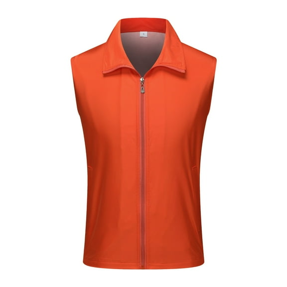 FINALGANG Men's Casual Outdoor Vest Lightweight Solid Color Relaxed Fit Outerwear Coat Sleeveless Collared Zipper Gilet For Daily Wear Soft Top