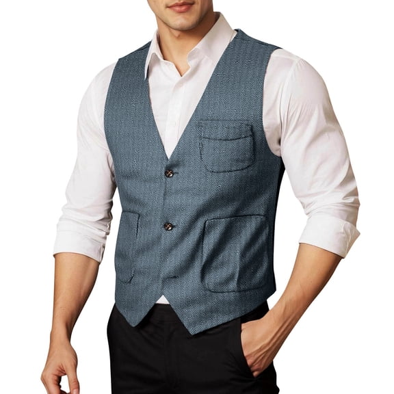FINALGANG Men's Casual Outdoor Vest Solid Color Slim Fit Jacket With Pockets Sleeveless V Neck Button Front Gilet For Daily Activities Leisure Top
