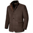 thumbnail image 1 of FINALGANG Men's Coat Contrast Trim Collar Casual Coat Long Sleeve Button Front Jacket For Casual Daily Office Wear Cozy Outerwear, 1 of 2