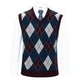 thumbnail image 1 of FINALGANG Men's Knitted Sweater Vest Diamond Pattern Relaxed Fit Pullover Sleeveless V Neck Jumper For Casual Daily Wear Stylish Knitwear, 1 of 9