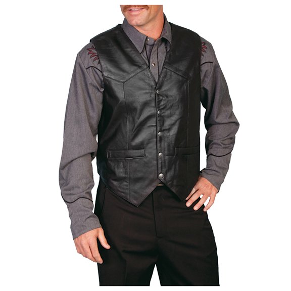 FINALGANG Men's Leather Suit Vest Slim Fit Solid Color Business Gilet Sleeveless Button Front V Neck Tank Top For Daily Wear Fashionable Top