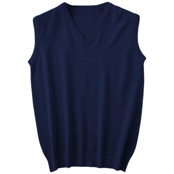 FINALGANG Men's Sweater Vest Fall Winter Solid Color Relaxed Fit Vest Sleeveless V Neck Jumpser For Cold Weather Casual Daily Wear Stylish Knitwear