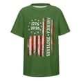 thumbnail image 1 of FINALGANG Mens 250 Years Distressed Vintage USA Flag Print Short Sleeve Crewneck Tee Casual Patriotic T Shirt For 4th Of July Independence Day Wear Green M, 1 of 4