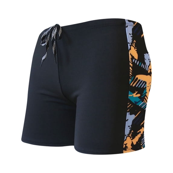 FINALGANG Mens Black And Blue Geometric Pattern Swim Trunks Casual Drawstring Waist Athletic Swim Shorts Quick Dry Performance Swimming Boxers For Beach Pool And Summer Sports Orange L